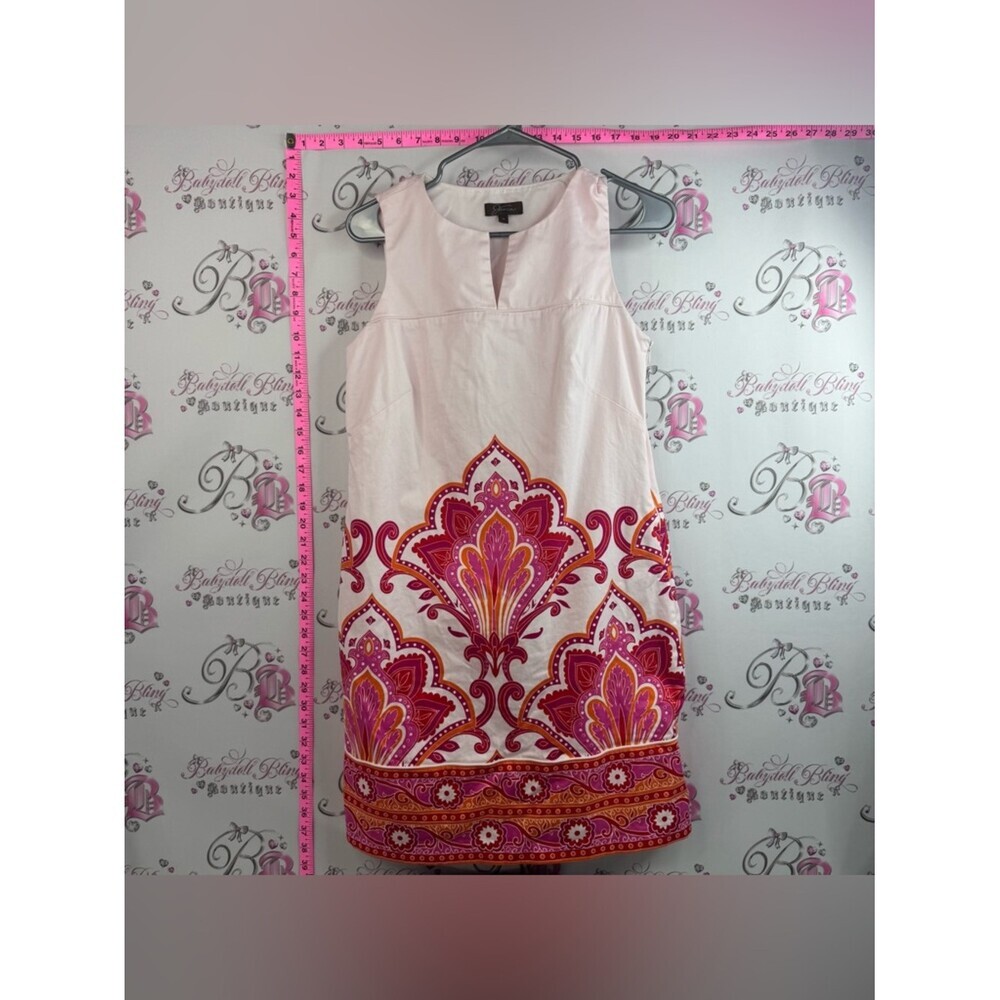Jessica dress boho light pink  orange Pink and Fuchsia Floral Border Shift Dress